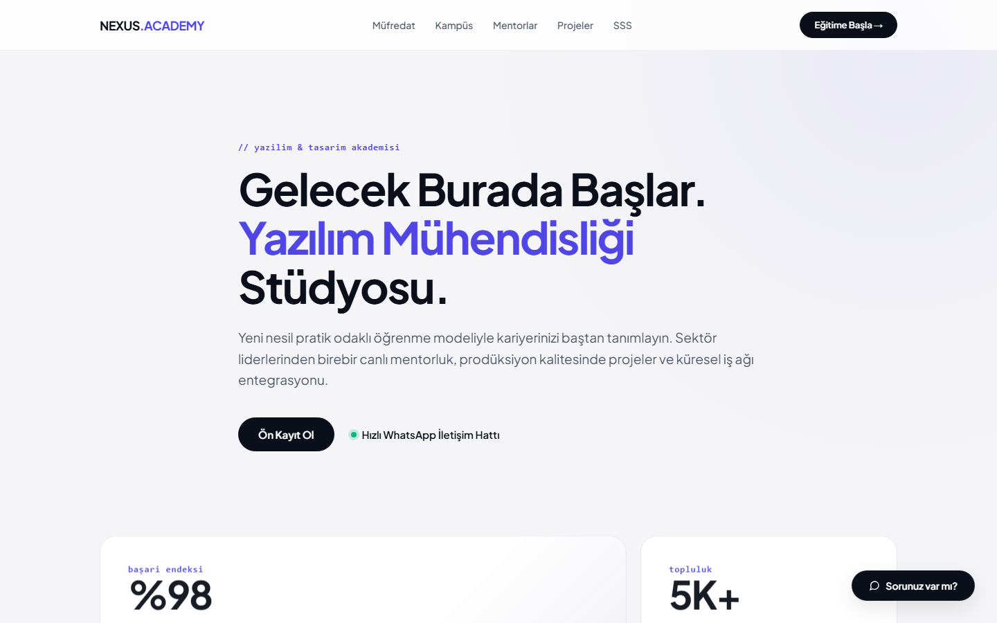 Nexus.Academy — yazılım ve tasarım okulu