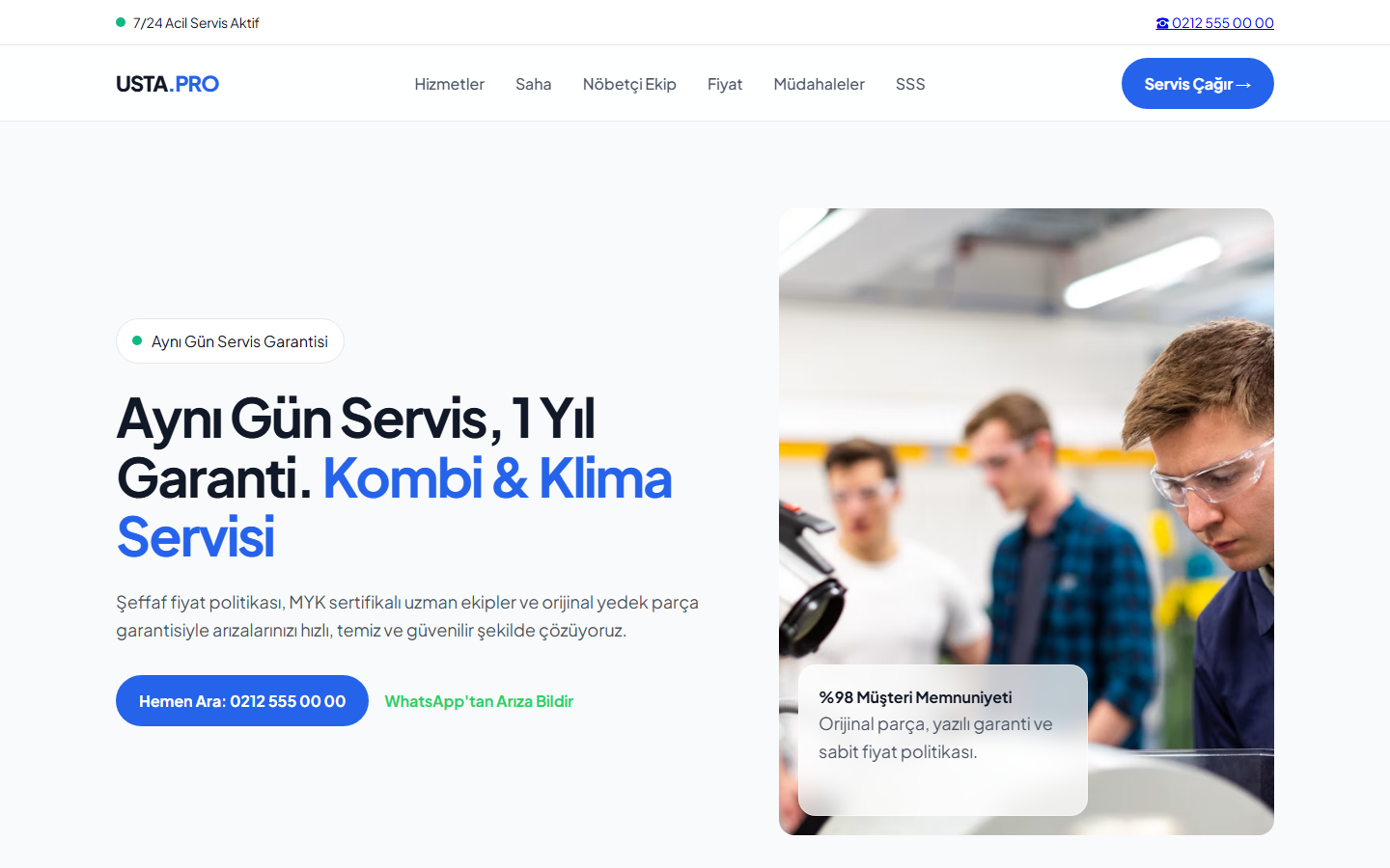 Usta.Pro 24/7 — kesintisiz teknik servis